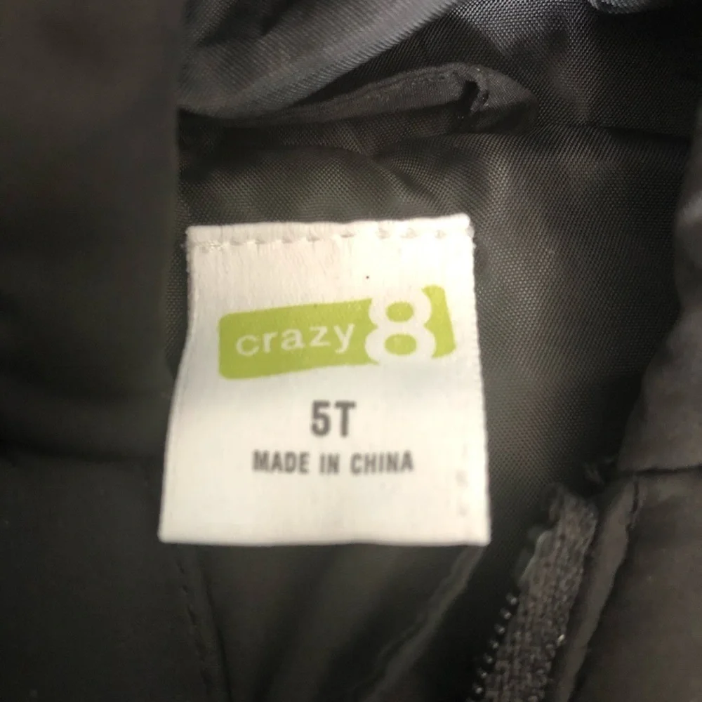 Crazy 8 black puffer hoodie vest.